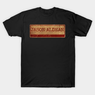 Aliska text red gold retro Jason Aldean T-Shirt